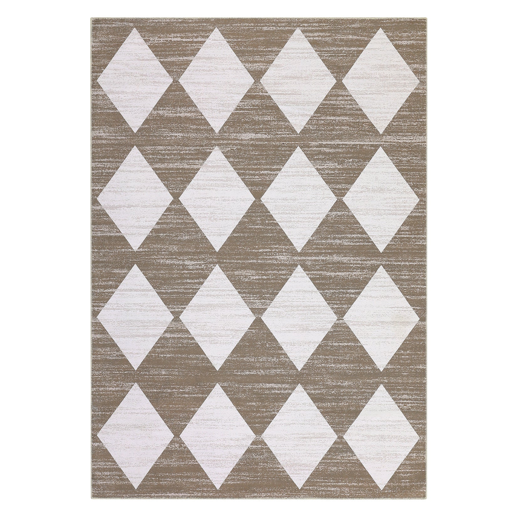 Garvee Area Rug 5x7 Washable Rugs Checkered Rug Modern Geometric Rug Bedroom Rug, Soft Neutral Accent Rugs for Living Room Entryway Dining Room,Stain Resistant Non-Slip Low-Pile Floor Carpet,Brown