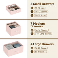Garvee 15 Drawer Dresser for Bedroom, Tall Storage Organizer with Fabric, Metal Frame, Wood Top, Side Pockets & Hooks, Easy Assembly(Pink)