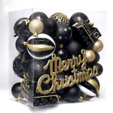 Garvee Christmas Balls 65pcs, Christmas Tree Decoration Set, Christmas Ornaments Set for Xmas Tree Holiday Party Garland Decor - Black - Black