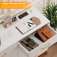 Garvee 8 Drawer Dresser, TV Stand Dressers Chest with Metal Handles, Wood Storage Dresser for Bedroom, Living Room, and Entryway, White