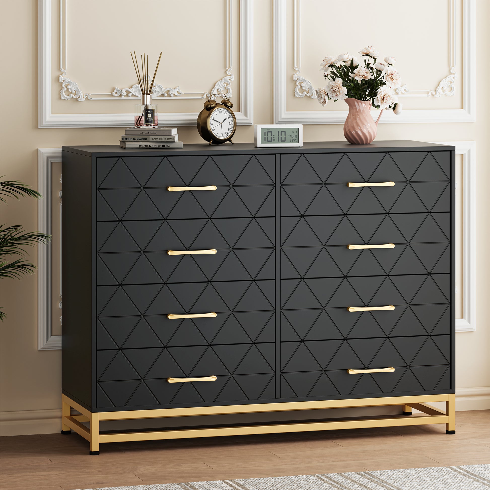 GARVEE 8 Drawer Dresser - Modern Black Design for Versatile Storage GARVEE 8 Drawer Dresser - Modern Black Design for Versatile Storage