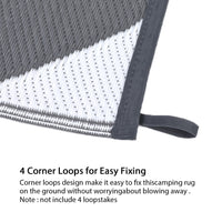 Garvee Outdoor Grey & White 5x8 Rug Outdoor Plastic Straw Rug Reversible Patio Rug Waterproof Camping Rug Portable Outdoor Mat for RV Porch Balcony Patio Camping Picnic Beach Outdoor Rugs