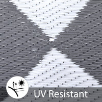 Garvee Outdoor Grey & White 5x8 Rug Outdoor Plastic Straw Rug Reversible Patio Rug Waterproof Camping Rug Portable Outdoor Mat for RV Porch Balcony Patio Camping Picnic Beach Outdoor Rugs