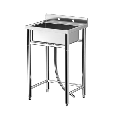 GARVEE 28"W x 24"D x 40"H Stainless Steel Utility Sink - Freestanding Single Bowl Commercial Kitchen Sink (No Faucet) for Restaurants, Workshops, and Laundry Rooms