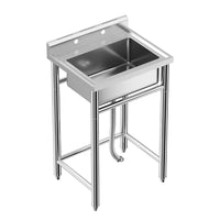 GARVEE 28"W x 24"D x 40"H Stainless Steel Utility Sink - Freestanding Single Bowl Commercial Kitchen Sink (No Faucet) for Restaurants, Workshops, and Laundry Rooms