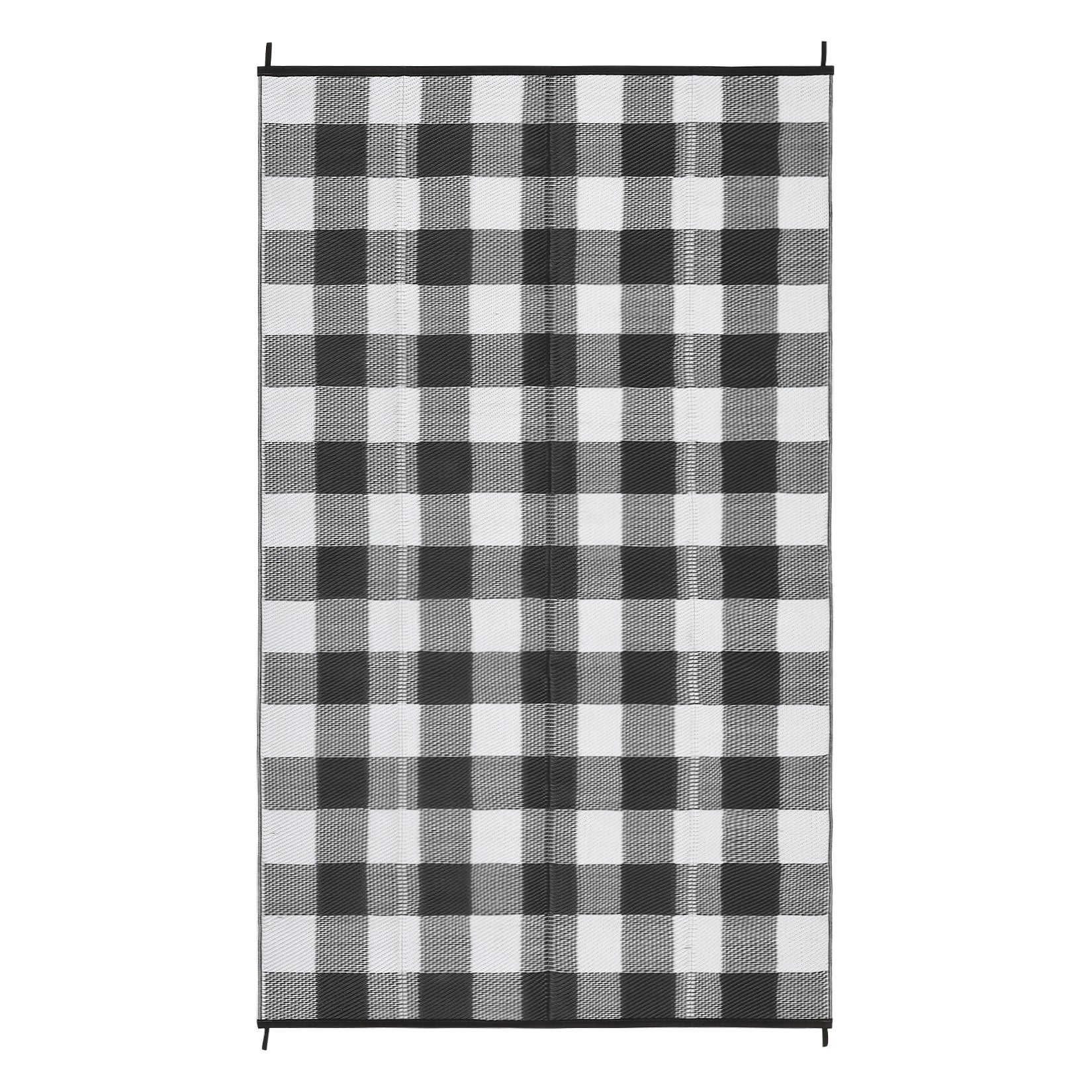 Garvee Outdoor Black & White 10x14 Rug, Outdoor Plastic Straw Rug for Camping, RV Mat Outside, Outdoor Carpet for Porch, Deck, Backyard, Balcony, Picnic