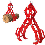 Garvee 28" 4-Claw Log Lifting Tongs, 5500 lb Static / 4409 lb Dynamic Steel Log Grapple with 32" Opening for Tractor, ATV, Skid Steer & Forestry - Red