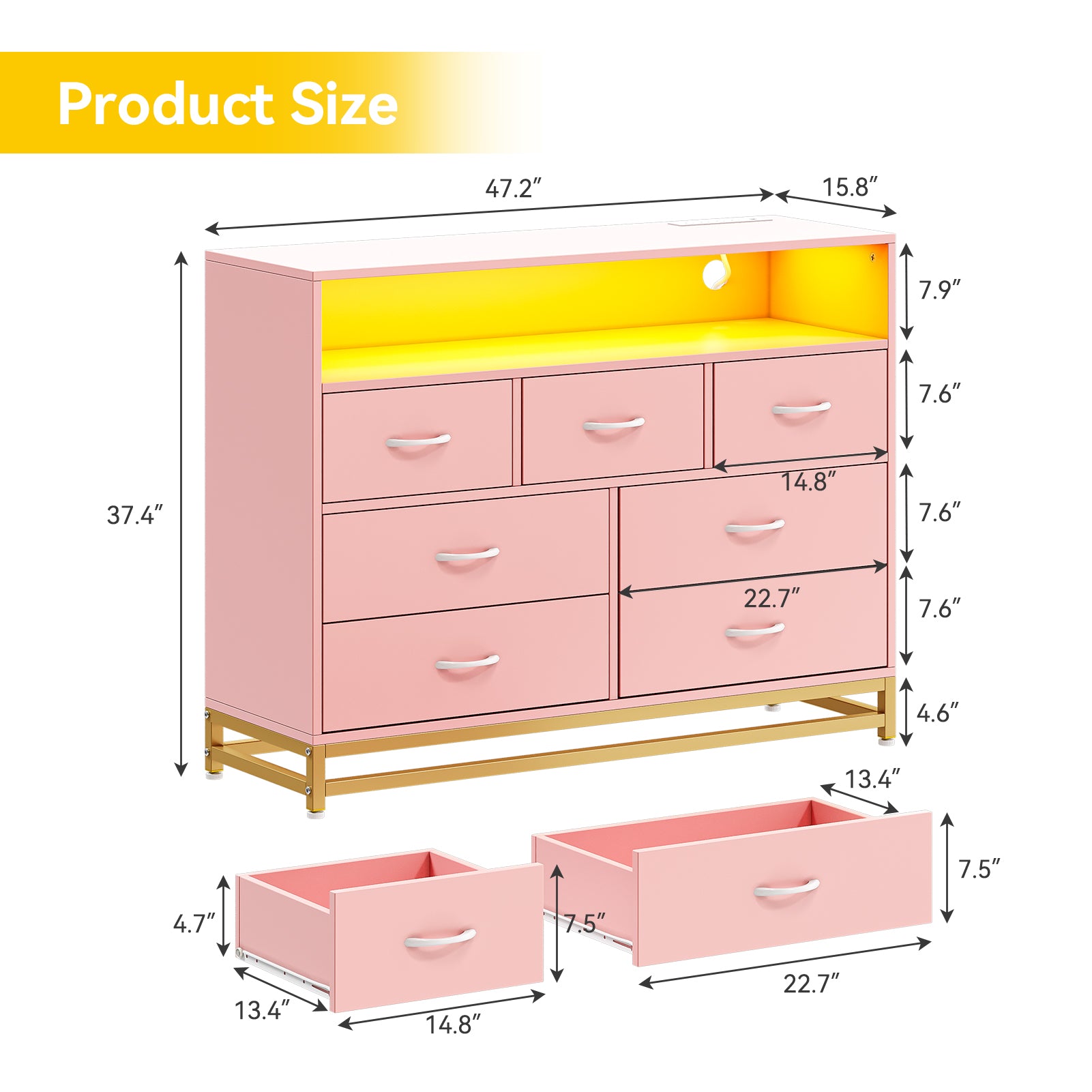 GARVEE Pink Dresser for Bedroom