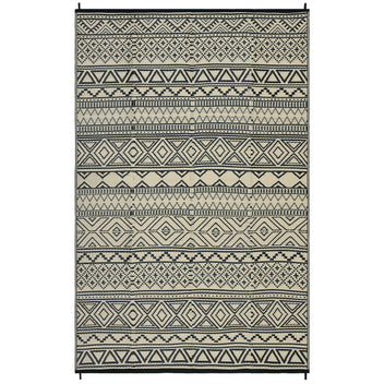 Garvee Outdoor Black & Coffee 9x12 Rug Carpet Waterproof Reversible Patio Rug Outside Plastic Carpet, Stain & UV Resistant Portable RV Mat Straw Rug for Camping, Backyard, Deck, Picnic, Porch