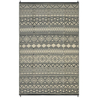 Garvee Outdoor Black & Coffee 9x18 Reversible Rug, Modern Plastic Straw Waterproof Mat for Patio RV Deck Camping Backyard