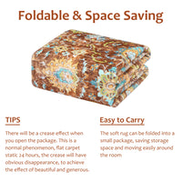 Garvee Area Rug 4x6 Rugs for Living Room,Vintage Rug for Living Room Bedroom Dinning Room,Boho Distressed Tribal Area Rug,Low Pile Non-Slip Washable Indoor Door Mat for Kitchen Entryway Bathroom