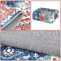 Garvee Oriental Red 5x7 Vintage Boho Area Rug, Distressed Tribal Low Pile Non-Slip Washable Carpet for Living Room Bedroom Dining Kitchen Entryway