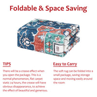 Garvee Oriental Red 6x9 Vintage Boho Area Rug, Distressed Tribal Low Pile Non-Slip Washable Carpet for Living Room Bedroom Dining Kitchen Entryway