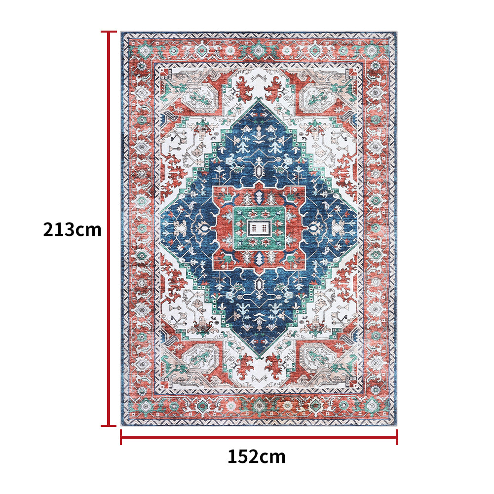 Garvee Oriental Red 5x7 Vintage Boho Area Rug, Distressed Tribal Low Pile Non-Slip Washable Carpet for Living Room Bedroom Dining Kitchen Entryway