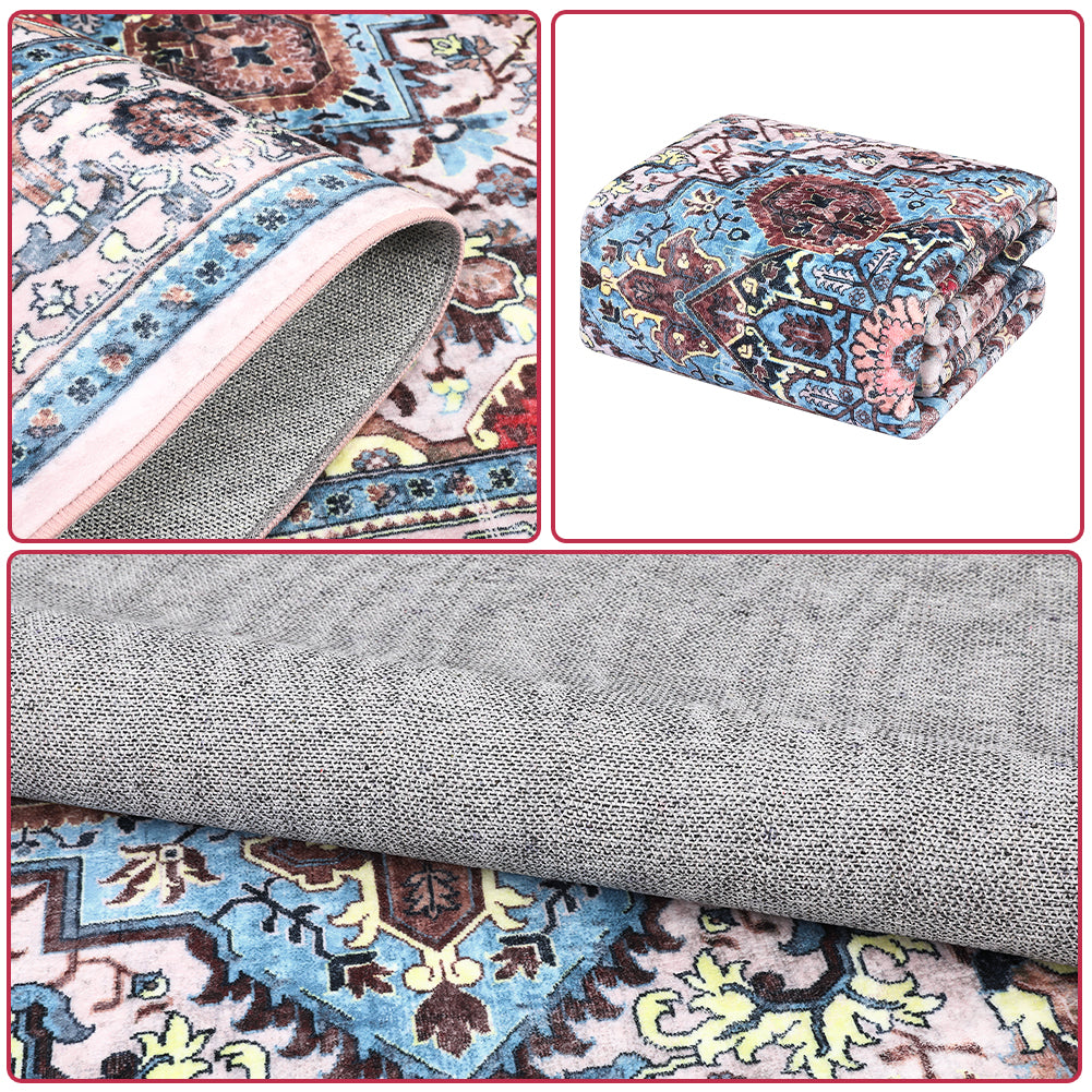 Garvee Area Rug 6x9 Rugs for Living Room,Vintage Rug for Living Room Bedroom Dinning Room,Boho Distressed Tribal Area Rug,Low Pile Non-Slip Washable Indoor Door Mat for Kitchen Entryway Bathroom