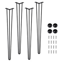 Garvee Hairpin Furniture Legs - 40" Metal Table Legs, Rubber Floor Protectors, for Nightstand, Coffee Table, Desk Black, 4PCS Set