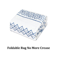 Garvee Boho Blue 9x12 Washable Rug for Living Room Bohemian Farmhouse Area Rug Stain Resistant Area Rug Modern Geometric Area Rug for Bedroom Dining Room Home Office