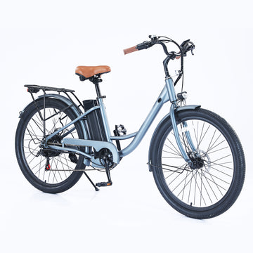 Garvee Electric Cycle for Adults City 26" Electric Bicycle Women, 350W Brushless Motor, 36V/10Ah Removable Battery, Max Speed 20 Miles/Hour, Use LCD Display, Light Blue