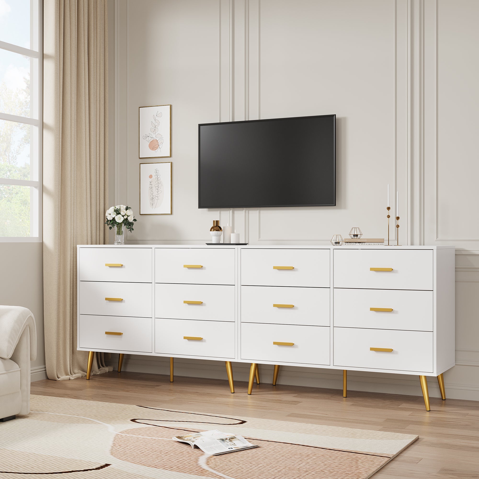 Garvee White 6 Drawer Dresser Chest - Modern Storage Solution Garvee White 6 Drawer Dresser Chest - Modern Storage Solution