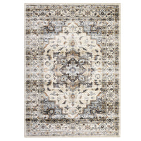 Garvee Oriental Light Brown & Blue 5x7 Machine Washable Rug, Bedroom Rug Vintage Distressed Rug with Rubber Backing Stain Resistant Oriental Throw Floor Cover Traditional Rug Carpet for Living Room Dining Room Home
