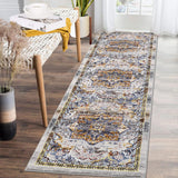 Garvee Washable Boho Runner Rug 2x6 - Non-Slip, Stain Resistant, Polyester, Vintage Oriental Design, Skid-Resistant TPR Backing, Ideal for Kitchen, Entryway, Hallway - Orange