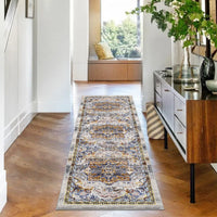 Garvee Washable Boho Runner Rug 2x6 - Non-Slip, Stain Resistant, Polyester, Vintage Oriental Design, Skid-Resistant TPR Backing, Ideal for Kitchen, Entryway, Hallway