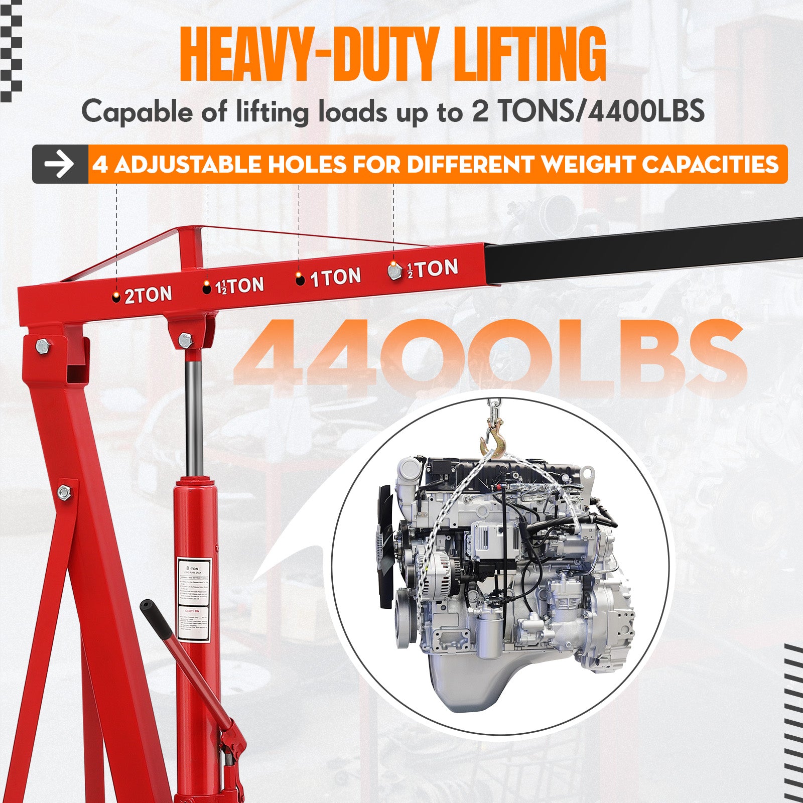 BIG RED T30808 Torin Hydraulic Long Ra Jack With Double Piston Pup And Clevis Base (Fits