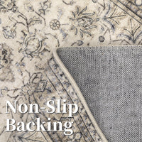 Garvee Persian Antique Beige 3x5 Area Washable Rugs for Entryway Non Slip Rugs Door Mat Indoor Outdoor Entrance Cotton Carpet for Kitchen Foyer Front Door