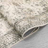 Garvee Persian Antique Beige 6x9 Ultra-Thin Rug, Vintage Floral Distressed Rug Tribal Floral Printed Rug Washable Rug Non Slip Foldable Rug for Living Room Bedroom Nursery Home Office Low Pile Non-Shedding Rug