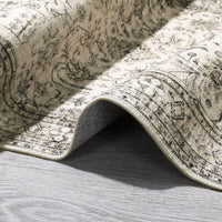 Garvee Persian Antique Beige 3x5 Area Washable Rugs for Entryway Non Slip Rugs Door Mat Indoor Outdoor Entrance Cotton Carpet for Kitchen Foyer Front Door