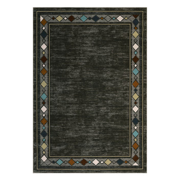 Garvee Washable Area Rug 4x6 Non Slip Low Pile Vintage Bordered Carpet Soft Thin Accent Rug Brown for Entryway Living Room Bedroom, Brown