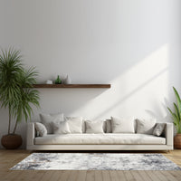 Garvee Abstrct Grey 5x7 Rug, Anti-Slip Backing Abstract Area Rug, Stain Resistant Rugs for Living Room, Kids Room, Foldable Machine Washable Area Rug