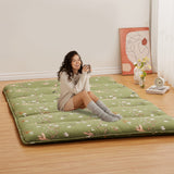 Garvee Japanese Futon Mattress, Full Size Futon Floor Mattress Japanese Style Floral Pattern Mattress for Floor, Tatami Mat, Sleeping Mattress Pad for Camping Travel, Fly Bird - Fly Bird-Green - 5