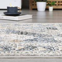 Garvee Blue 10x13 Vintage Area Rug Brown Washable Rug Living Room Rug Bedroom Rug Indoor Carpet Tribal Distressed Rug Retro Accent Throw Rug