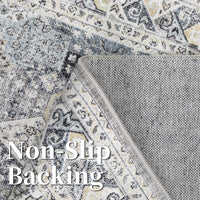 Garvee Blue 10x13 Vintage Area Rug Brown Washable Rug Living Room Rug Bedroom Rug Indoor Carpet Tribal Distressed Rug Retro Accent Throw Rug