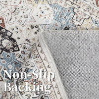 Garvee Vintage Area Rug Colorful Washable Rug Living Room Rug Bedroom Rug Indoor Carpet Tribal Distressed Rug Retro Accent Throw Rug