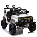 Garvee Ride - P Series: 12V Kids Ride On Truck for Toddles age 3+,with 2.4G Remote Control, Spring Suspension, Battery Display, LED Lights, Music, Battery Powered Ride on Car - White - White