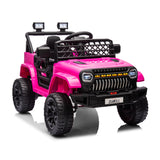 Garvee Ride - P Series: 12V Kids Ride On Truck for Toddles age 3+,with 2.4G Remote Control, Spring Suspension, Battery Display, LED Lights, Music, Battery Powered Ride on Car - Rose Red - Rose Red