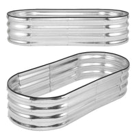 Garvee 4.5×2×1ft Silver Raised Garden Bed - Galvanized Metal, Anti-Rust, Open Base, Rubber Edge, Easy Assembly, Outdoor Use