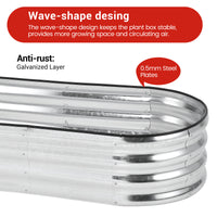 Garvee 4.5×2×1ft Silver Raised Garden Bed - Galvanized Metal, Anti-Rust, Open Base, Rubber Edge, Easy Assembly, Outdoor Use