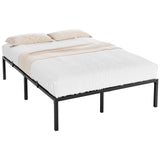 Garvee Full Size Bed Frame with Steel Slat Support, 14 Inch Heavy Duty Metal Platform Full Bed Frame, Easy Assembly, Ample Storage Space, Noise-Free Design, Black - Black - 14 Inch