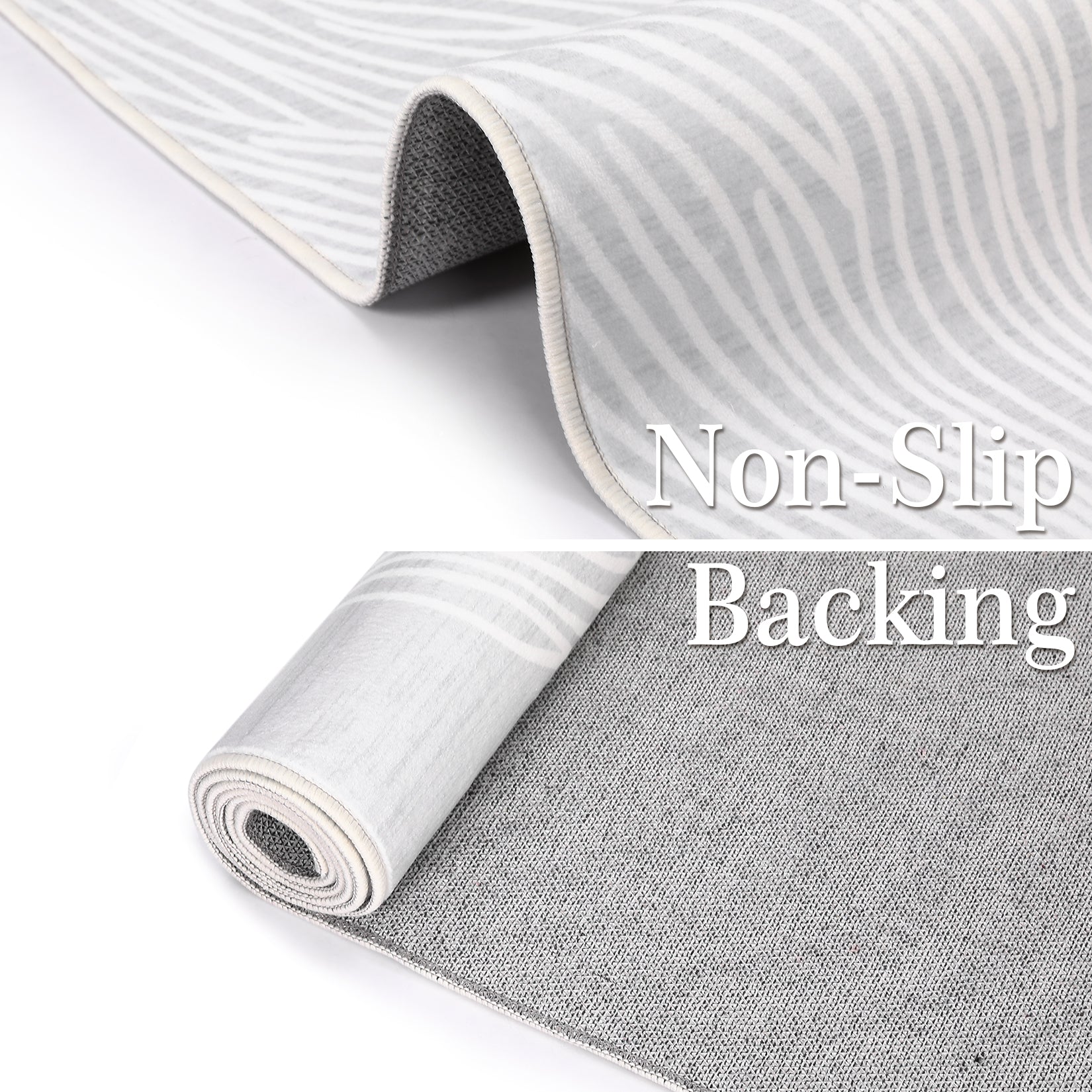 Garvee Modern Light Grey 9x12 Geometric Area Rug, Washable Non Slip Stain Resistant Carpet for Living Room Bedroom Office Dining