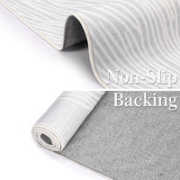 Garvee Modern Light Grey 9x12 Geometric Area Rug, Washable Non Slip Stain Resistant Carpet for Living Room Bedroom Office Dining