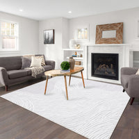 Garvee Modern Light Grey 9x12 Geometric Area Rug, Washable Non Slip Stain Resistant Carpet for Living Room Bedroom Office Dining