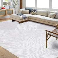 Garvee Modern Light Grey 9x12 Geometric Area Rug, Washable Non Slip Stain Resistant Carpet for Living Room Bedroom Office Dining