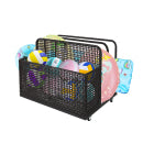 Garvee 2-Tier Rolling Pool Storage Basket – PE Rattan Outdoor Organizer with Locking Wheels for Floaties, Beach Toys & Patio Accessories – Sturdy Steel Frame, Water-Resistant Design, Brown