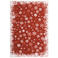 Garvee Christmas Rug 3x5 Area Rug Snowflake Decor Non-Slip Low Pile Soft Machine Washable Red for Living Room Dining Room Entryway