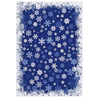 Garvee Christmas Area Rug 3x5 Snowflake Print Non-Slip Ultra Thin Stain Resistant Machine Washable Blue Living Room Decor