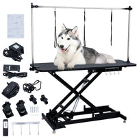 Garvee 48" Hydraulic Dog Grooming Table for Pet, Heavy Duty Structural Hydraulic Max Load 350Lbs Professional Pet Grooming Table with Adjustable Overhead Arm & Noose
