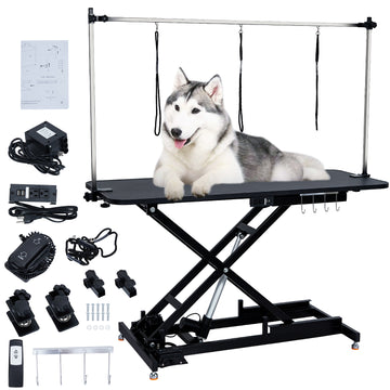 Garvee 48" Hydraulic Dog Grooming Table for Pet, Heavy Duty Structural Hydraulic Max Load 350Lbs Professional Pet Grooming Table with Adjustable Overhead Arm & Noose